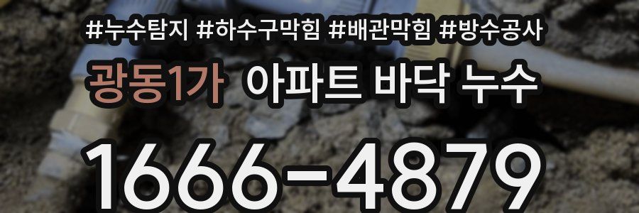 광동1가 아파트 바닥 누수