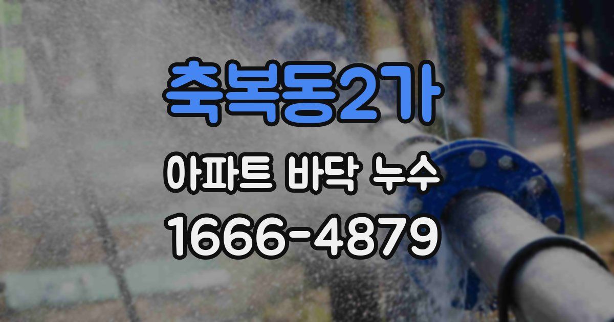 축복동2가 아파트 바닥 누수