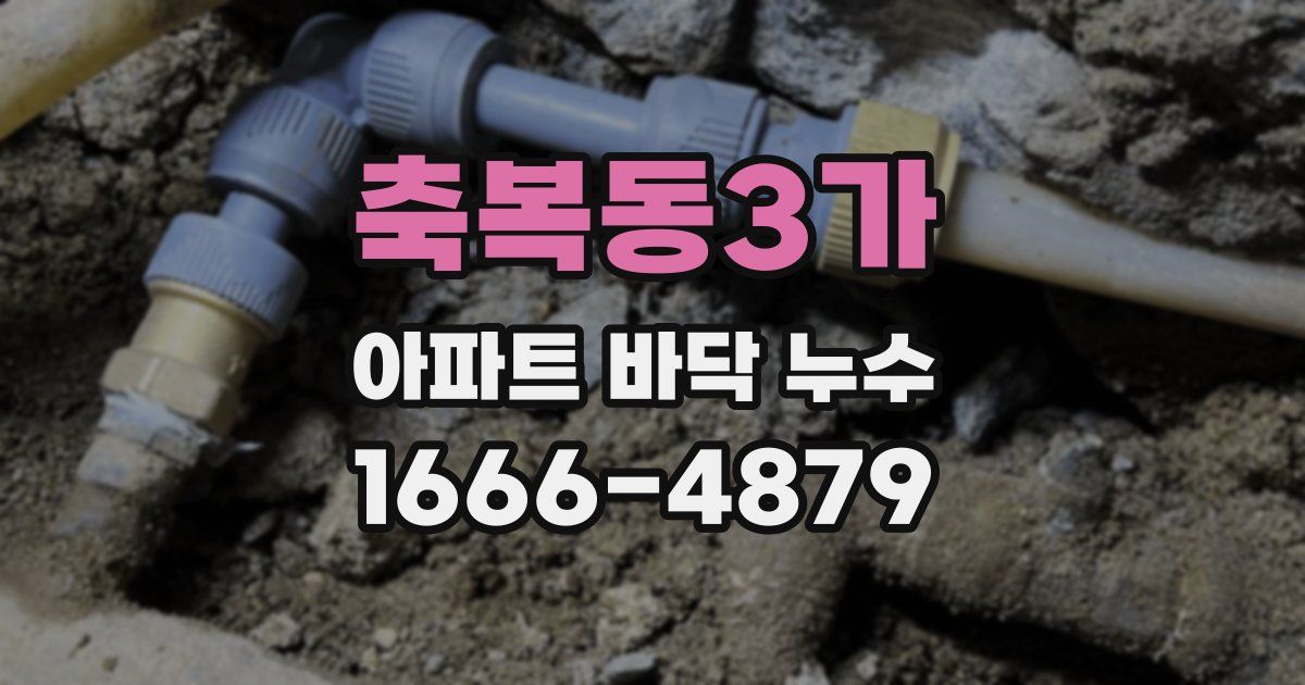 축복동3가 아파트 바닥 누수