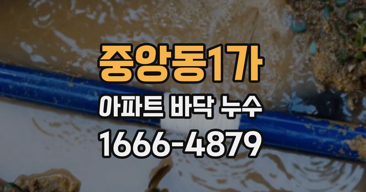 중앙동1가 아파트 바닥 누수