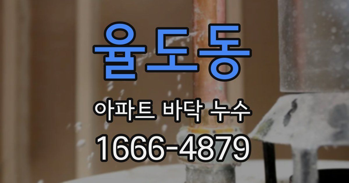 율도동 아파트 바닥 누수