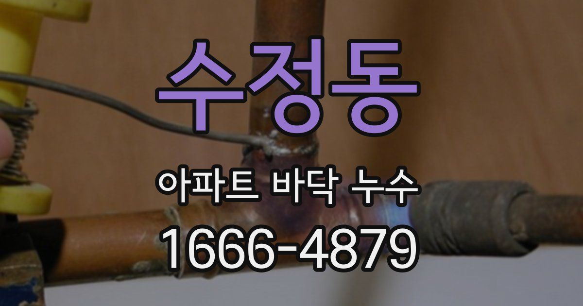 수정동 아파트 바닥 누수