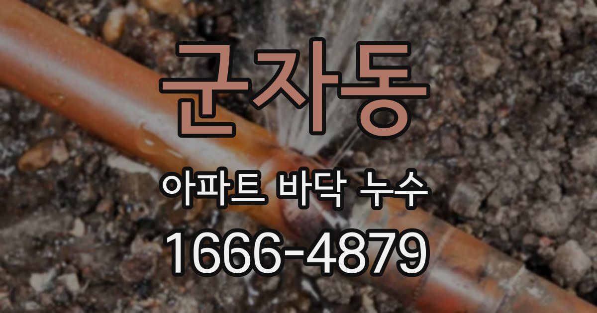 군자동 아파트 바닥 누수