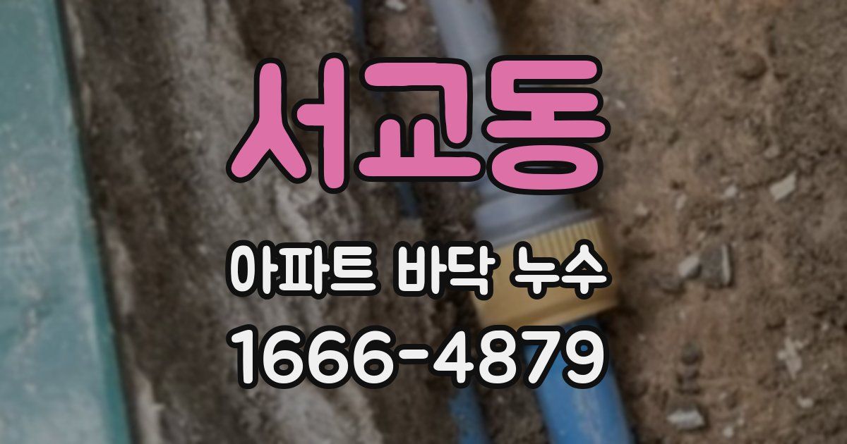 서교동 아파트 바닥 누수