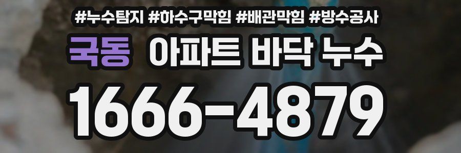 국동 아파트 바닥 누수