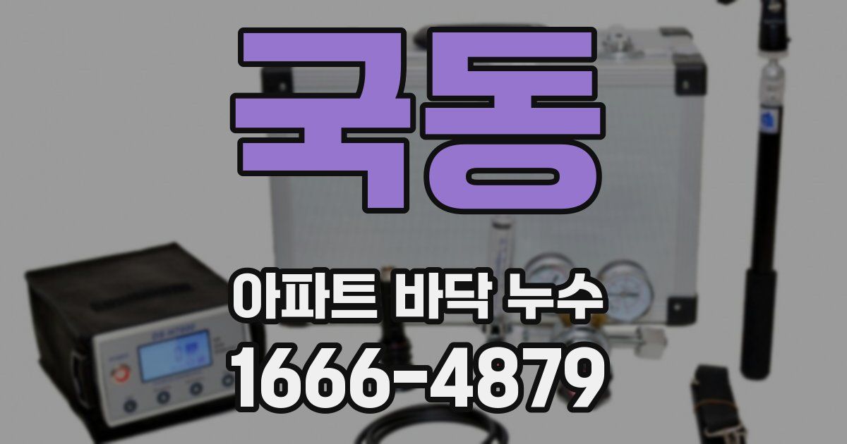 국동 아파트 바닥 누수