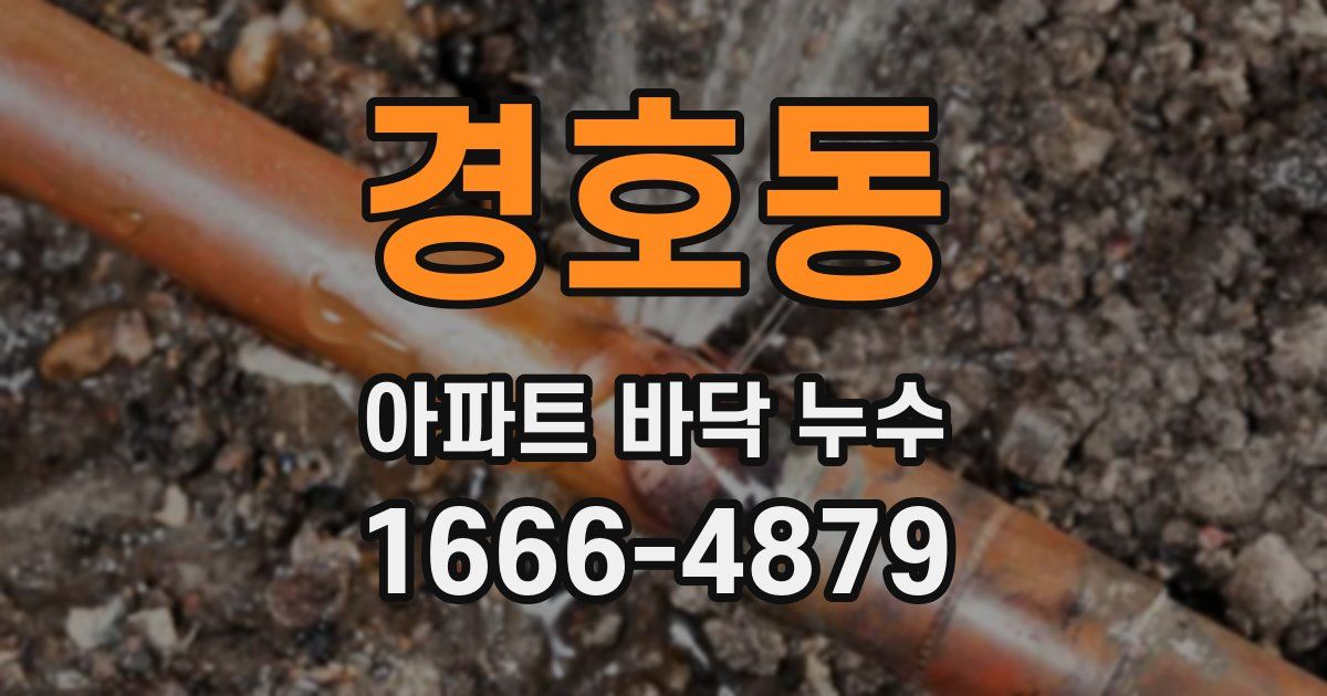 경호동 아파트 바닥 누수