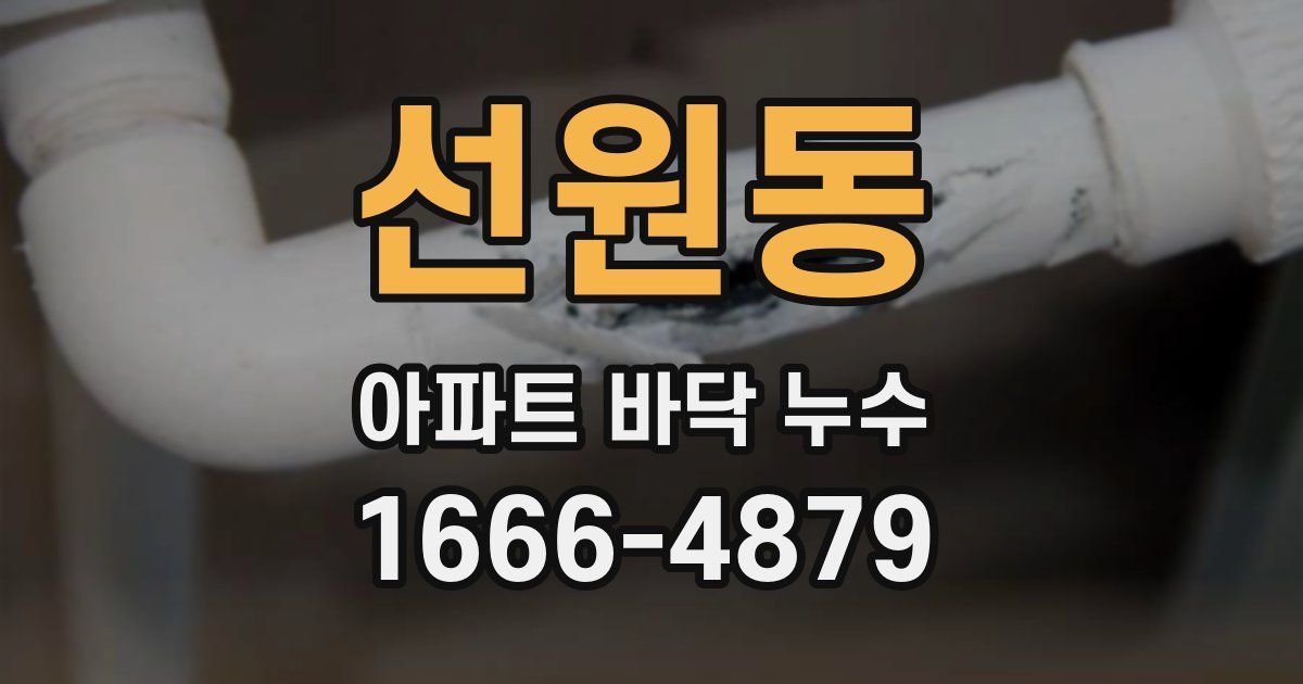 선원동 아파트 바닥 누수