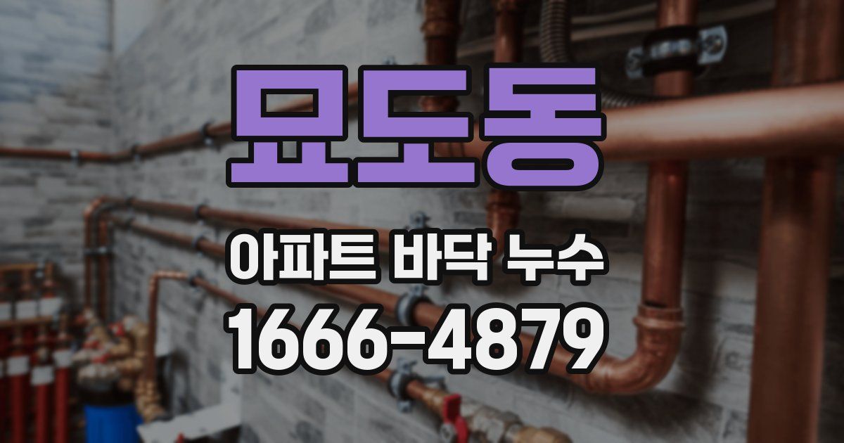 묘도동 아파트 바닥 누수