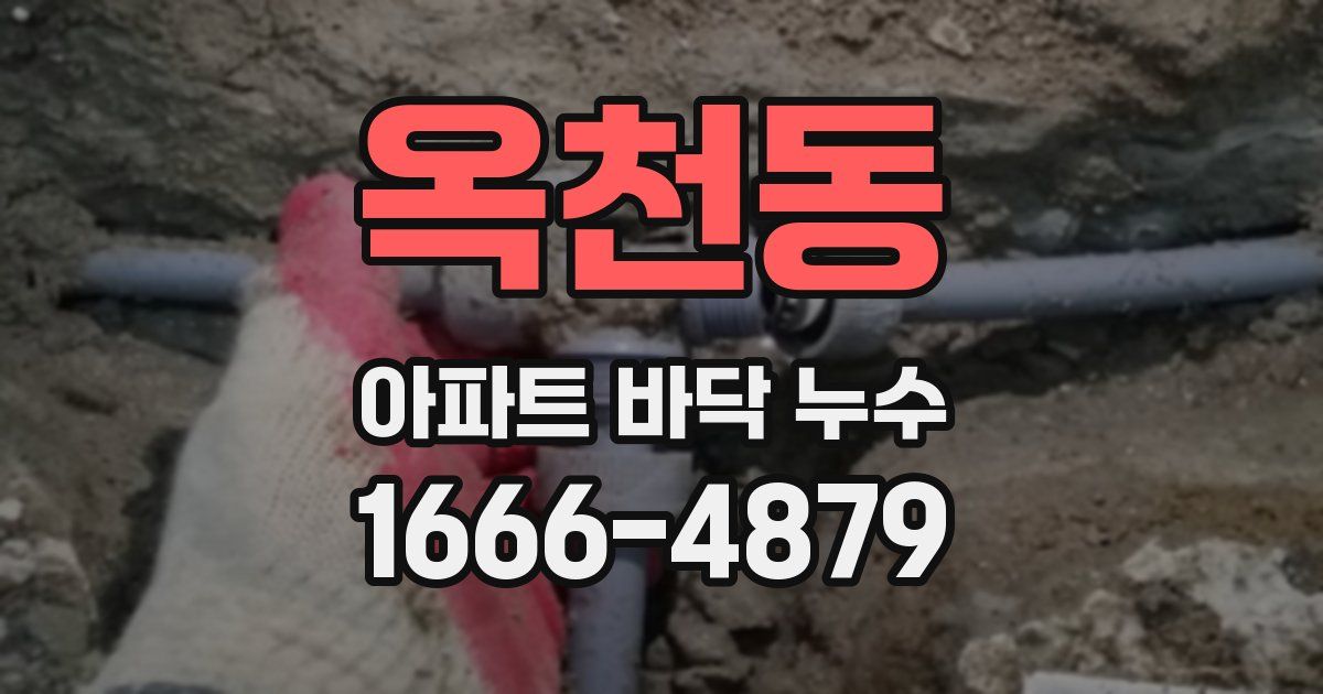 옥천동 아파트 바닥 누수