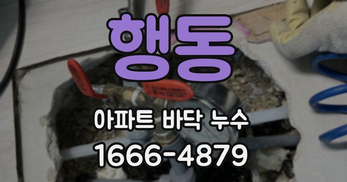 행동 아파트 바닥 누수