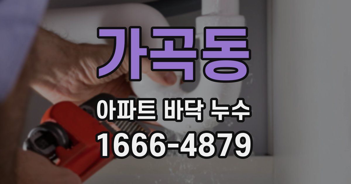 가곡동 아파트 바닥 누수