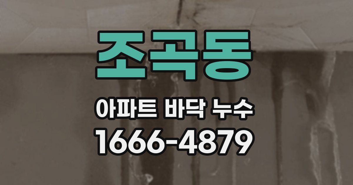 조곡동 아파트 바닥 누수