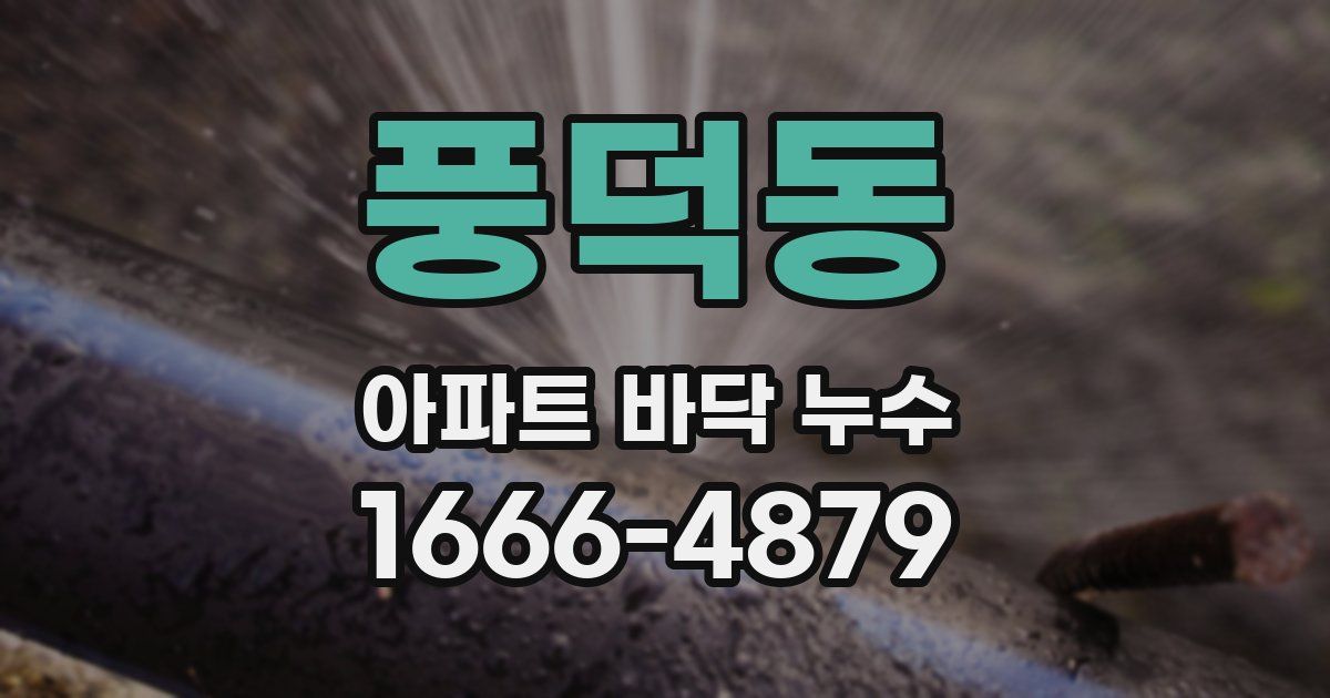 풍덕동 아파트 바닥 누수