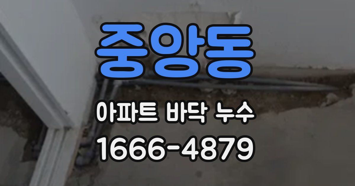 중앙동 아파트 바닥 누수