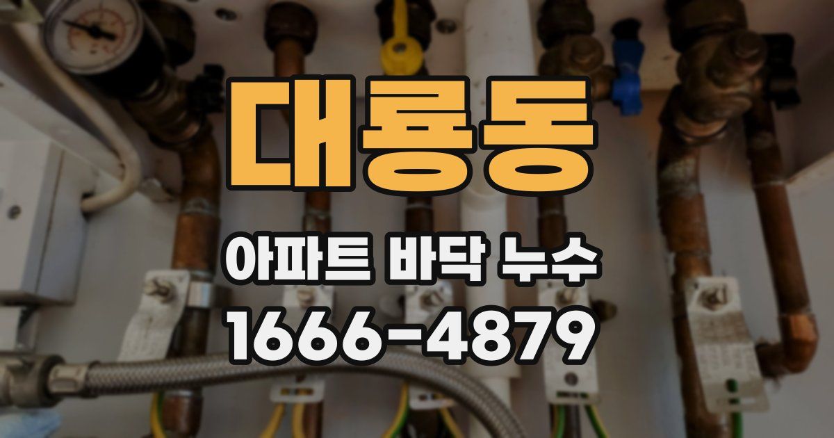 대룡동 아파트 바닥 누수