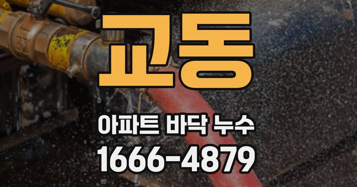 교동 아파트 바닥 누수
