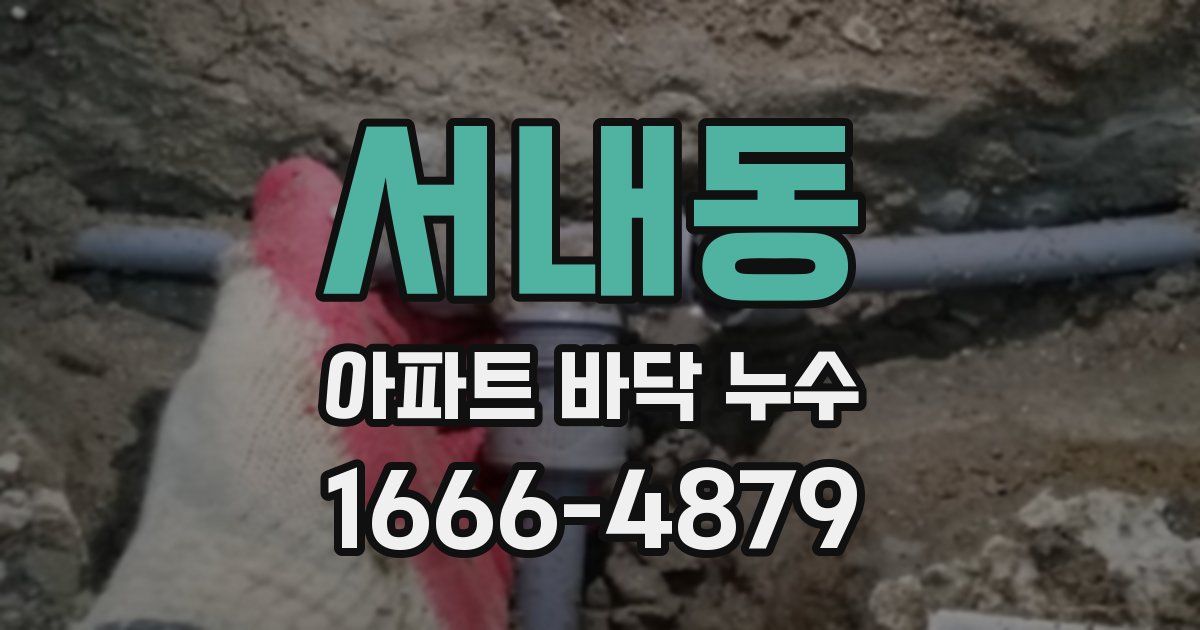 서내동 아파트 바닥 누수