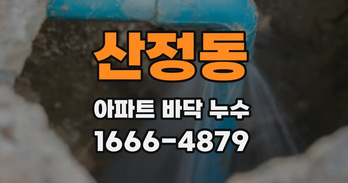 산정동 아파트 바닥 누수