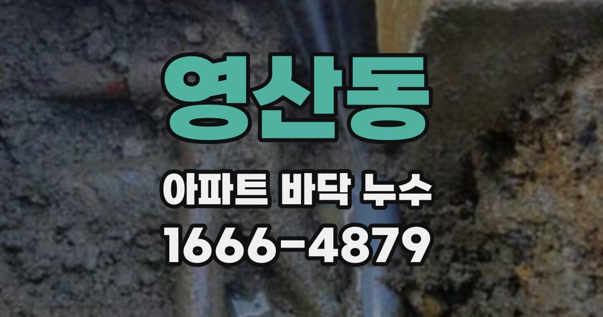 영산동 아파트 바닥 누수