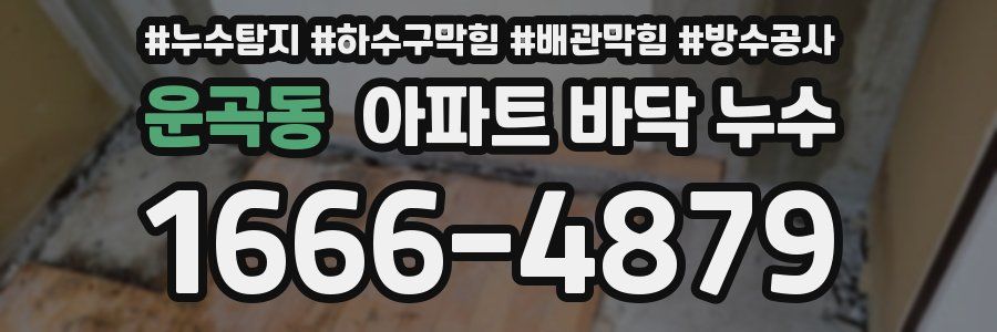 운곡동 아파트 바닥 누수