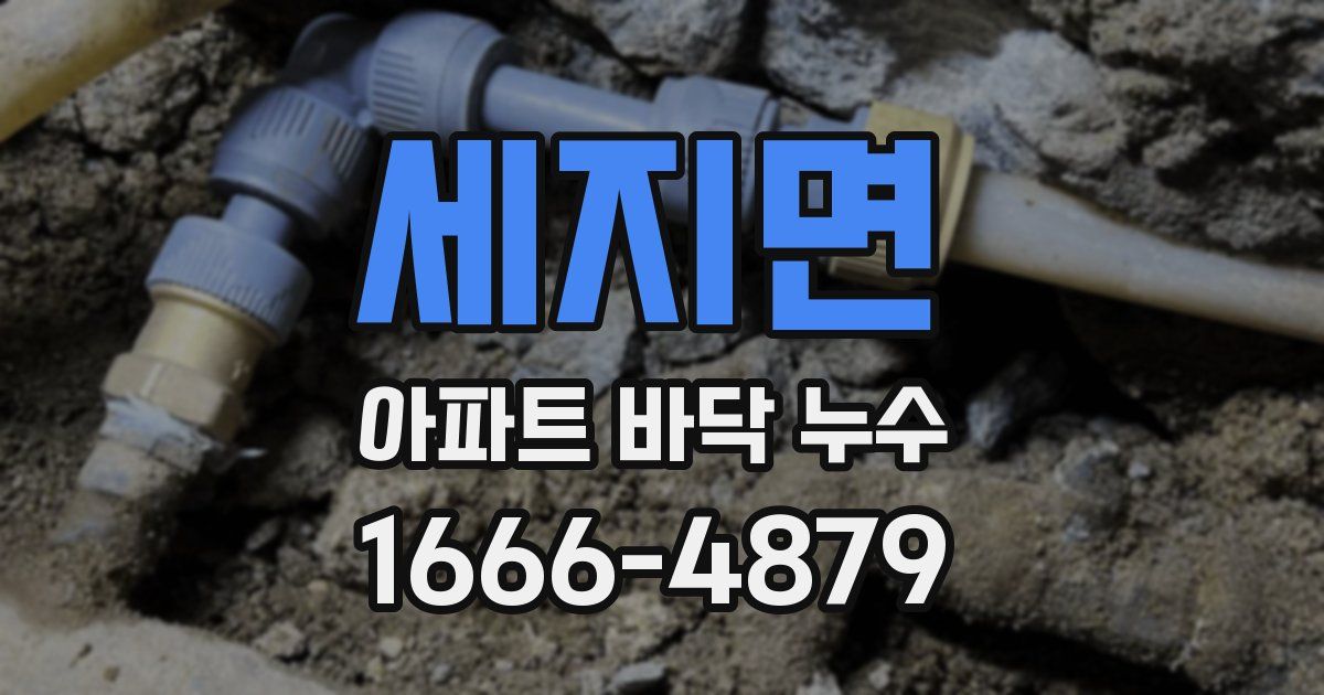 세지면 아파트 바닥 누수