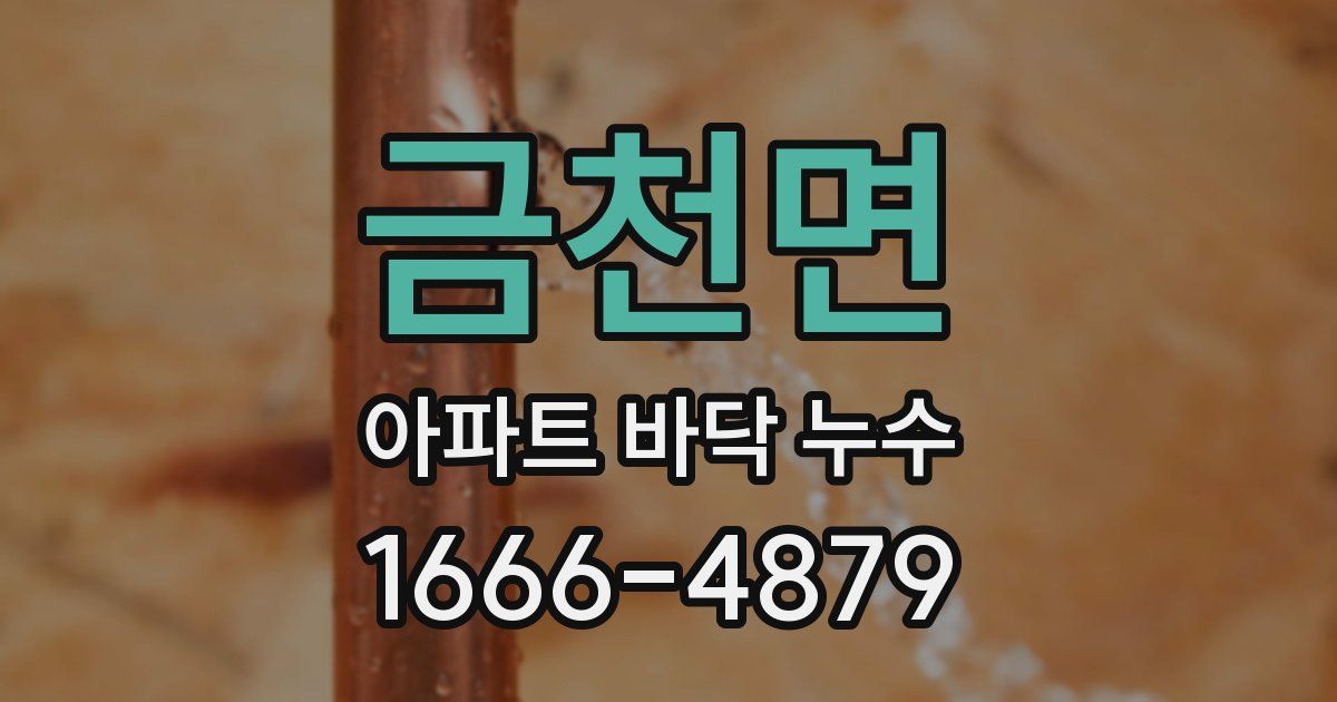 금천면 아파트 바닥 누수