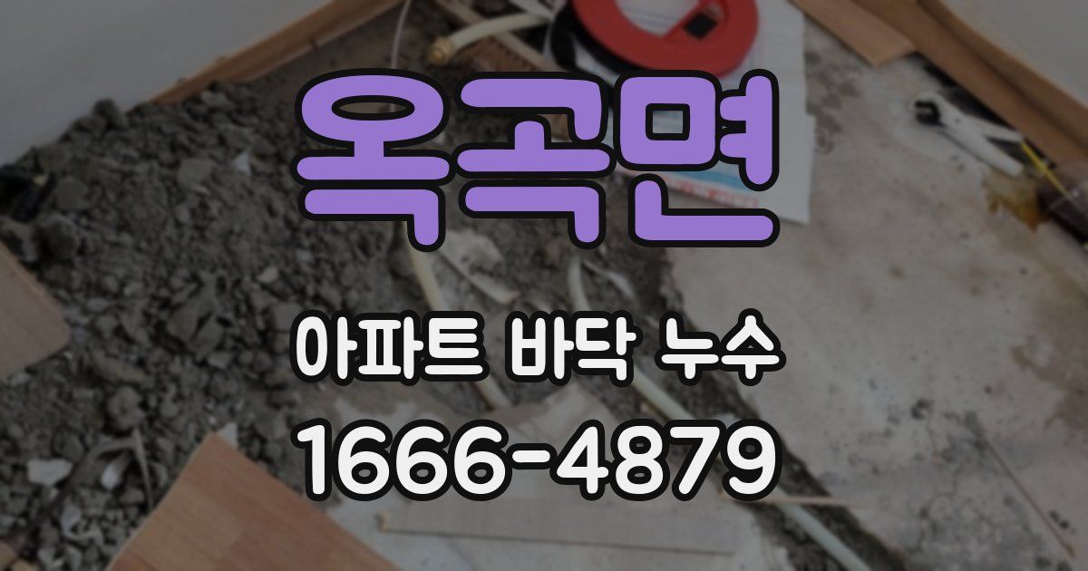 옥곡면 아파트 바닥 누수