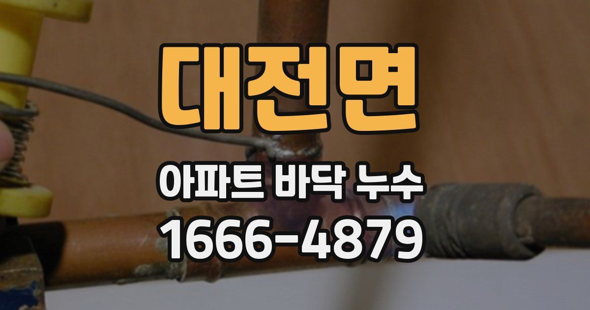 대전면 아파트 바닥 누수