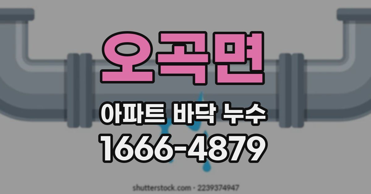 오곡면 아파트 바닥 누수