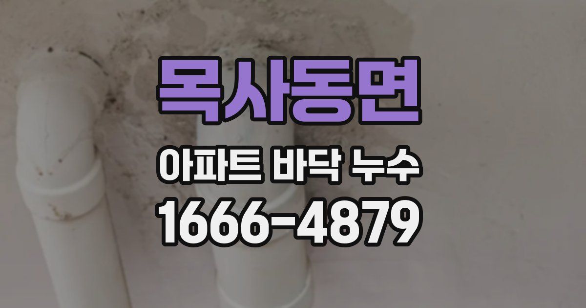 목사동면 아파트 바닥 누수