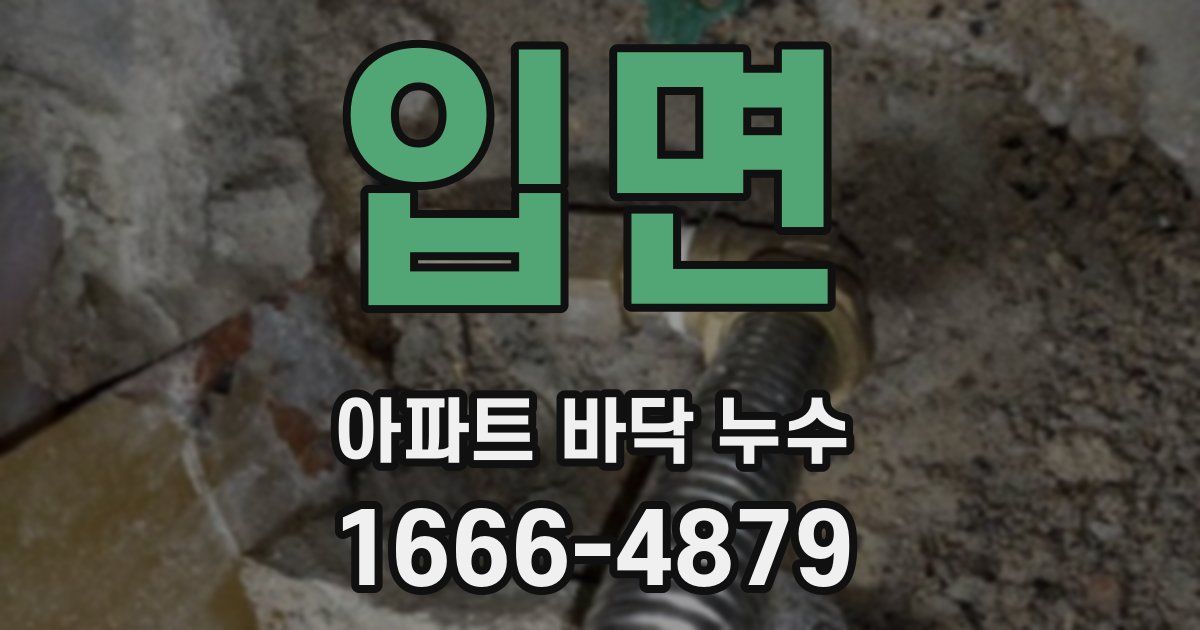 입면 아파트 바닥 누수