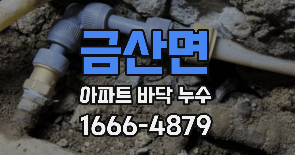 금산면 아파트 바닥 누수