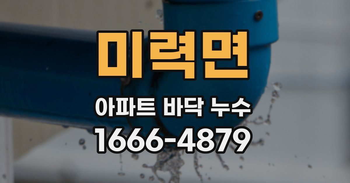 미력면 아파트 바닥 누수
