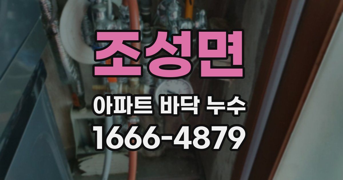 조성면 아파트 바닥 누수