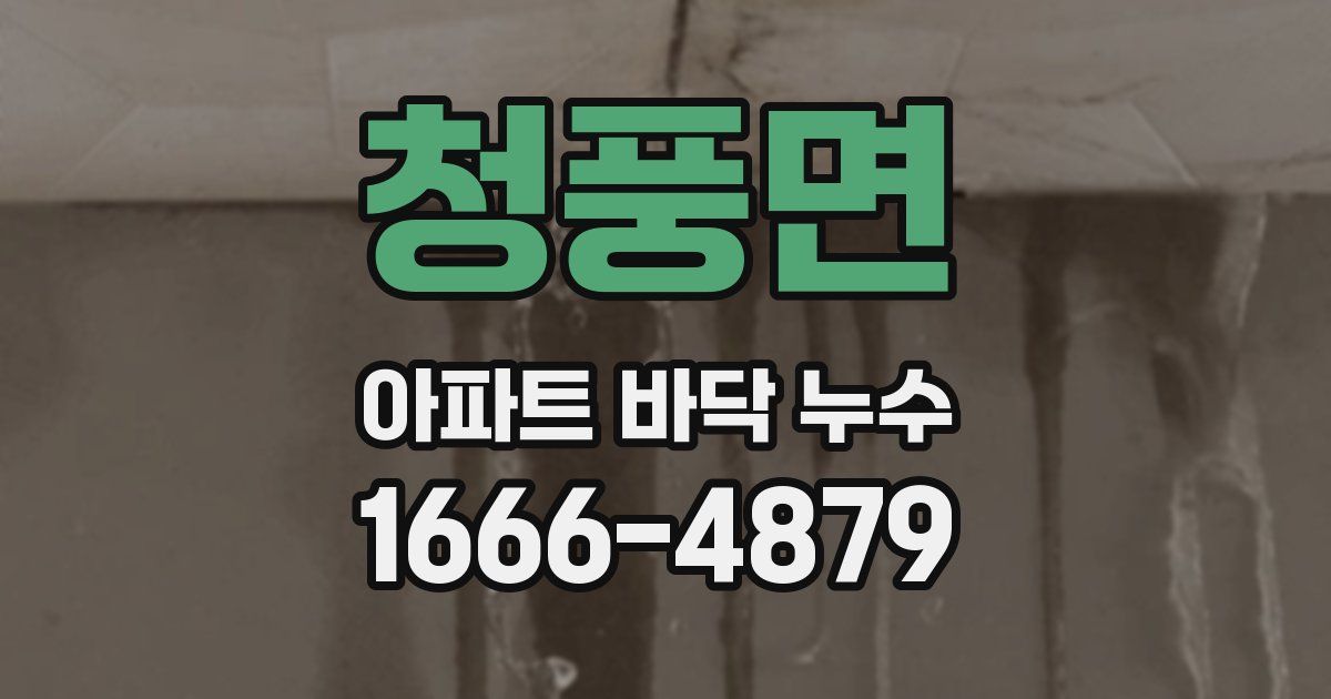 청풍면 아파트 바닥 누수