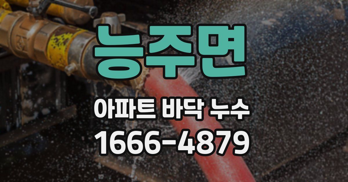 능주면 아파트 바닥 누수
