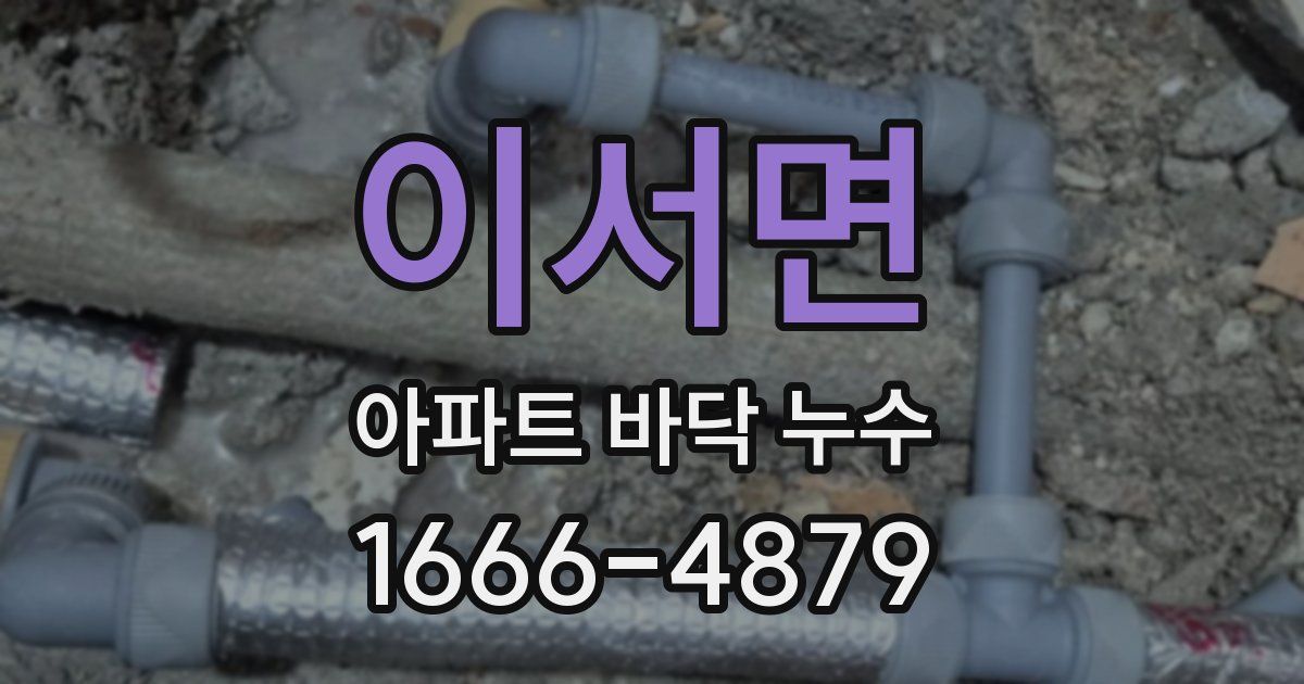 이서면 아파트 바닥 누수