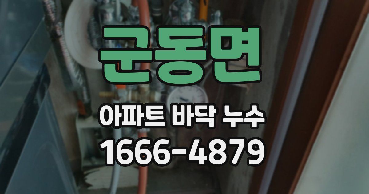 군동면 아파트 바닥 누수