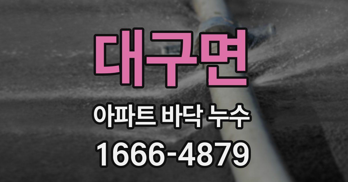 대구면 아파트 바닥 누수