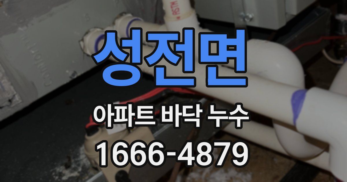 성전면 아파트 바닥 누수