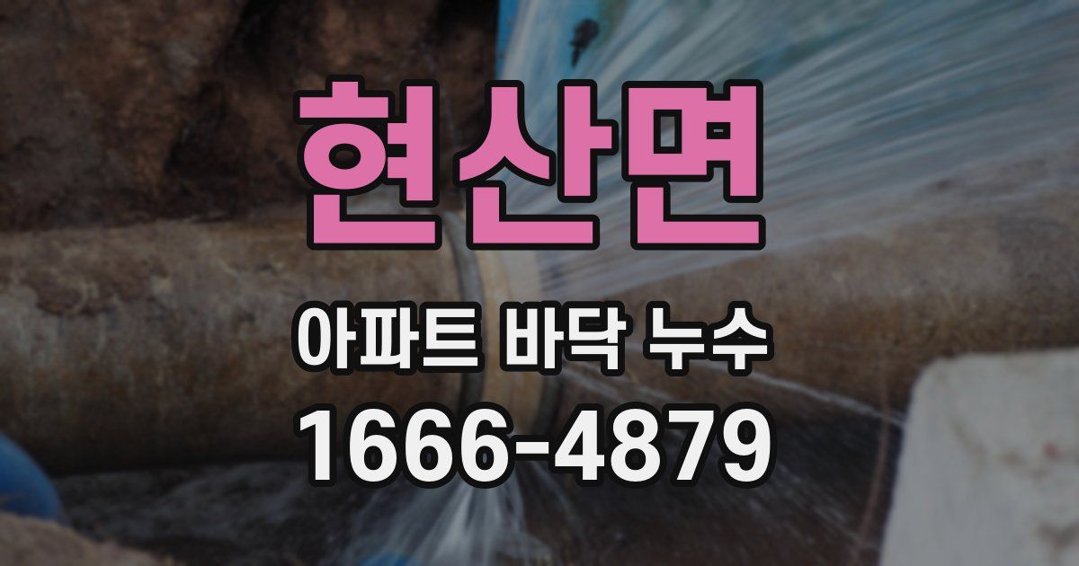 현산면 아파트 바닥 누수