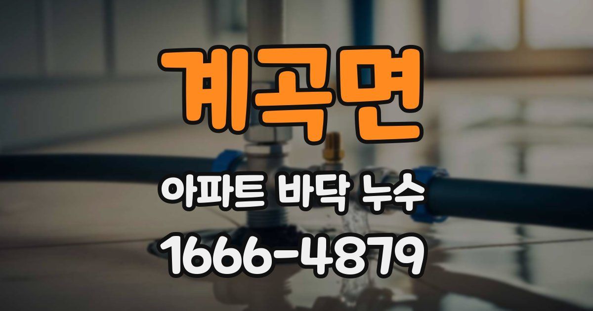 계곡면 아파트 바닥 누수