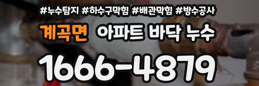 계곡면 아파트 바닥 누수