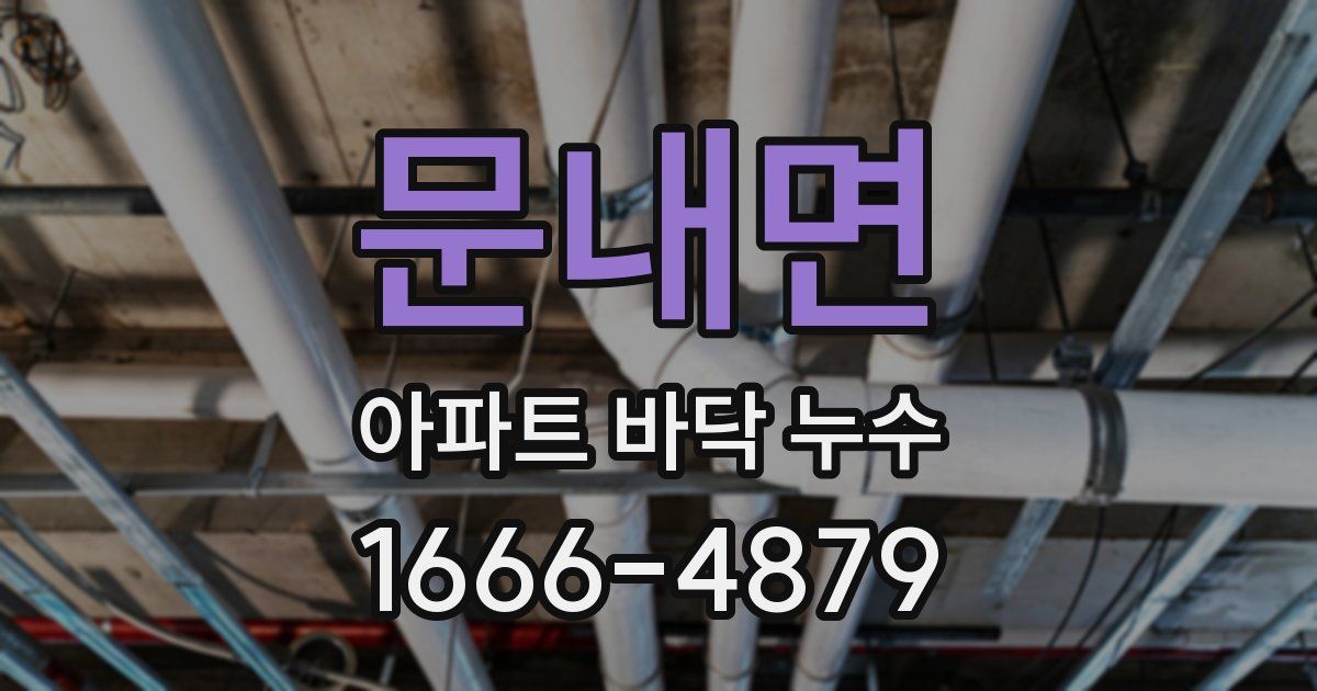 문내면 아파트 바닥 누수