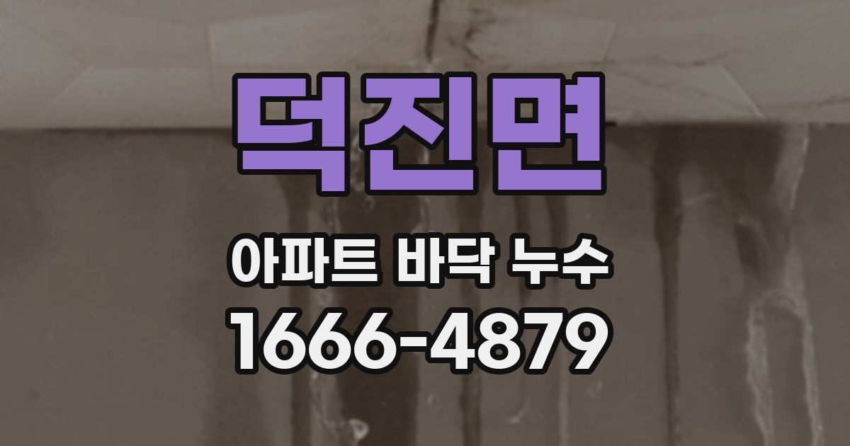 덕진면 아파트 바닥 누수
