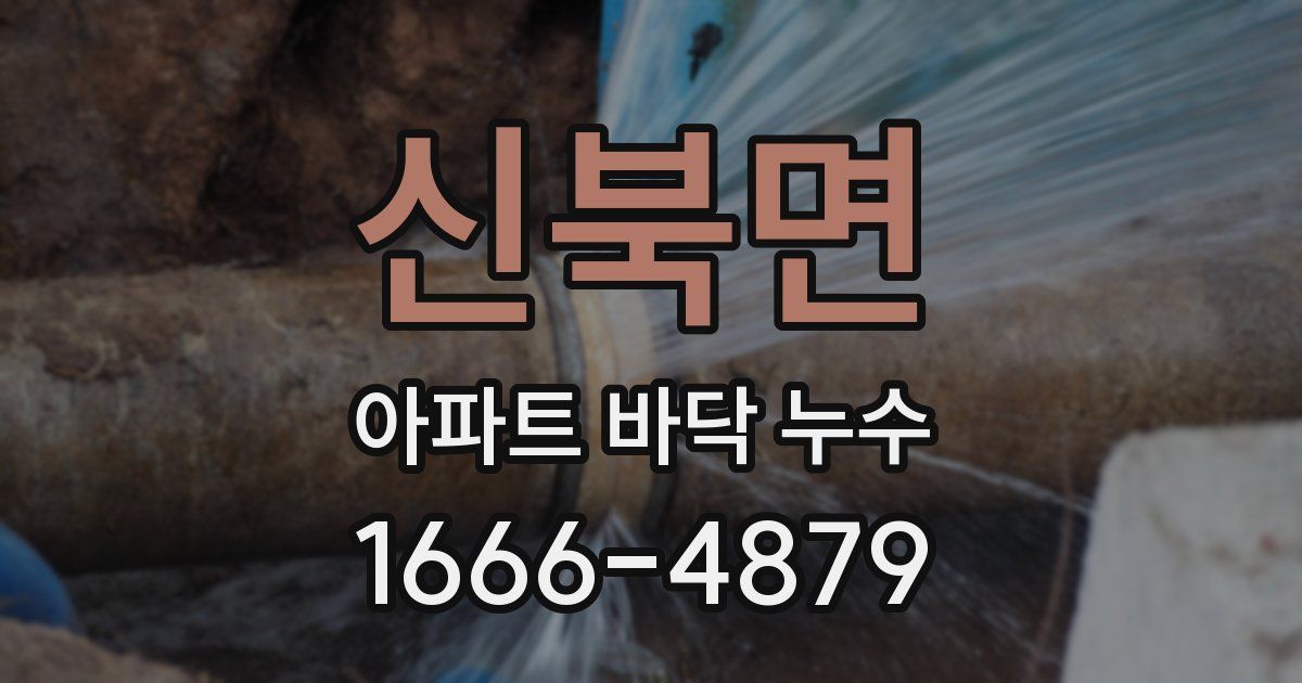 신북면 아파트 바닥 누수