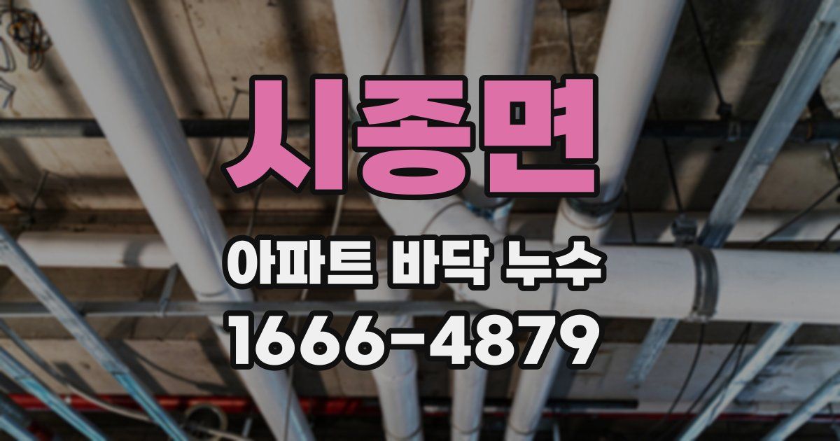 시종면 아파트 바닥 누수