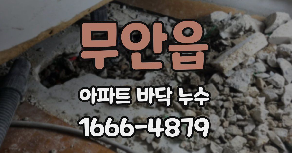 무안읍 아파트 바닥 누수