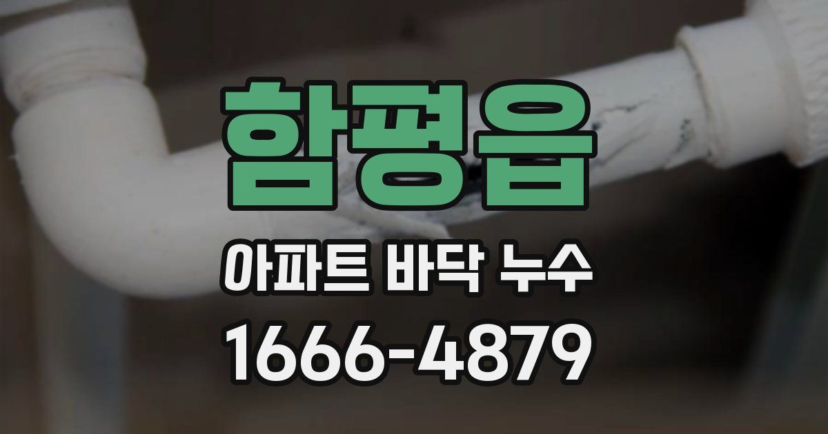 함평읍 아파트 바닥 누수